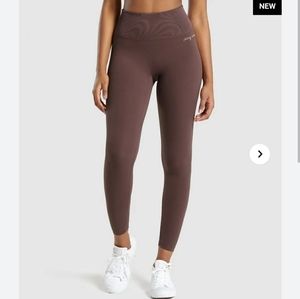 Gymshark × Whitney Simmons Rib Waist Leggings - Chocolate